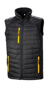 Result Genuine Recycled R238X - Compass Padded Softshell Gilet Black/Yellow