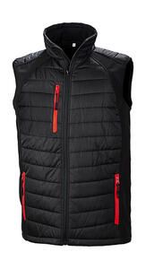 Result Genuine Recycled R238X - Compass Padded Softshell Gilet Schwarz / Rot