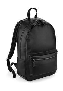Bag Base BG255 - Faux Leather Fashion Backpack Schwarz