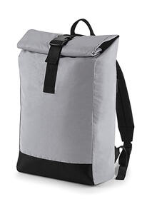 Bag Base BG138 - Reflective Roll-Top Backpack Silver Reflective