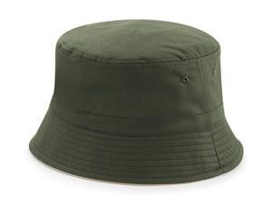 Beechfield B686 - Reversible Bucket Hat Olive Green / Stone