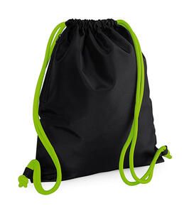 BagBase BG110 - Icon Drawstring Backpack Black/Lime Green