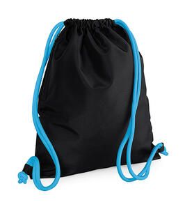 BagBase BG110 - Icon Drawstring Backpack Black/Surf Blue