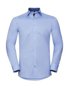 Russell Collection 0R964M0 - Tailored Contrast Herringbone Shirt LS Light Blue/Mid Blue/Bright Navy