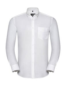 Russell Collection 0R928M0 - Men's LS Tailored Button-Down Oxford Shirt Weiß