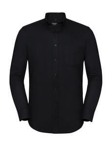 Russell Collection 0R928M0 - Men's LS Tailored Button-Down Oxford Shirt Schwarz
