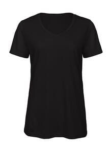 B&C TW058 - V Triblend/women T-Shirt Schwarz