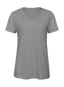 B&C TW058 - V Triblend/women T-Shirt Heather Light Grey