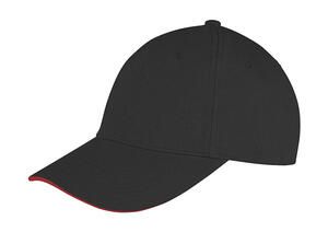 Result Headwear RC091X - Memphis Low Profile Sandwich Peak Cap Schwarz / Rot