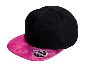 Result Headwear RC087X - Bronx Glitter Flat Peak Snapback Cap Black/Pink