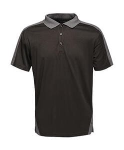 Regatta Contrast Collection TRS174 - Contrast Coolweave Polo Black/Seal Grey