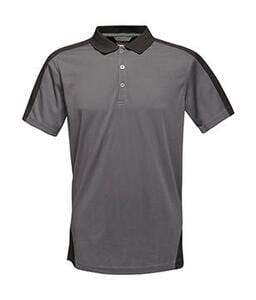 Regatta Contrast Collection TRS174 - Contrast Coolweave Polo Seal Grey/Black