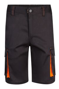 Velilla 103010S - TWO-TONE STRETCH SHORTS BLACK/HI-VIS ORANGE