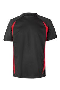 Velilla 105501 - TWO-TONE TECHNICAL T-SHIRT Schwarz / Rot