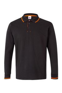 Velilla 105515 - LS TWO-TONE POLO BLACK/HI-VIS ORANGE