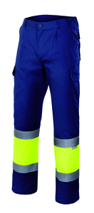 Velilla 157 - HV TWO-TONE TROUSERS MARINE BLUE/HI-VIS YELLOW