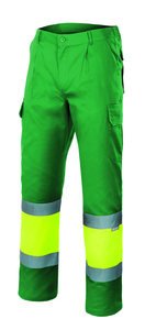 Velilla 157 - HV TWO-TONE TROUSERS GRASS GREEN/HI-VIS YELLOW