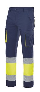 Velilla 303002S - HV TWO-TONE STRETCH TROUSERS NAVY BLUE/HI-VIS YELLOW