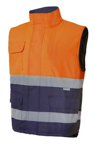 Velilla 305902 - HV TWO-TONE PADDED VEST NAVY BLUE/HI-VIS ORANGE